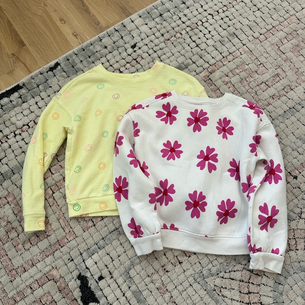 Cat & Jack Yellow and White Floral Sweatshirts